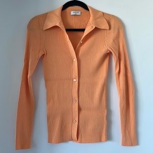 Aritzia apricot button up